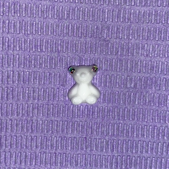 10pcs 3D Nail Charm White Teddy Bear with Rhinestones - Made For Long - 3XL Nail - Picture 1 of 12